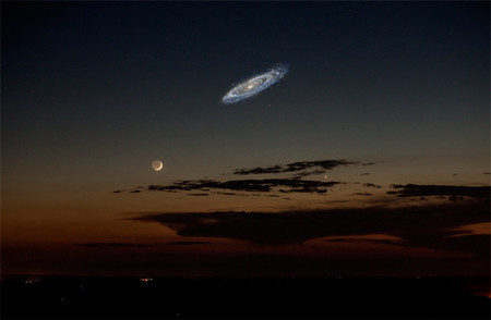La galaxia de Andrómeda en nuestro cielo nocturno, si fuera más brillante