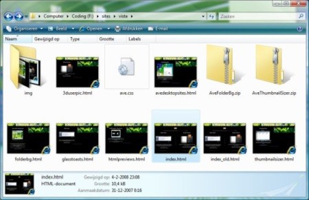HTML Explorer Thumbnails, miniaturas de archivos HTML en el explorador de Vista