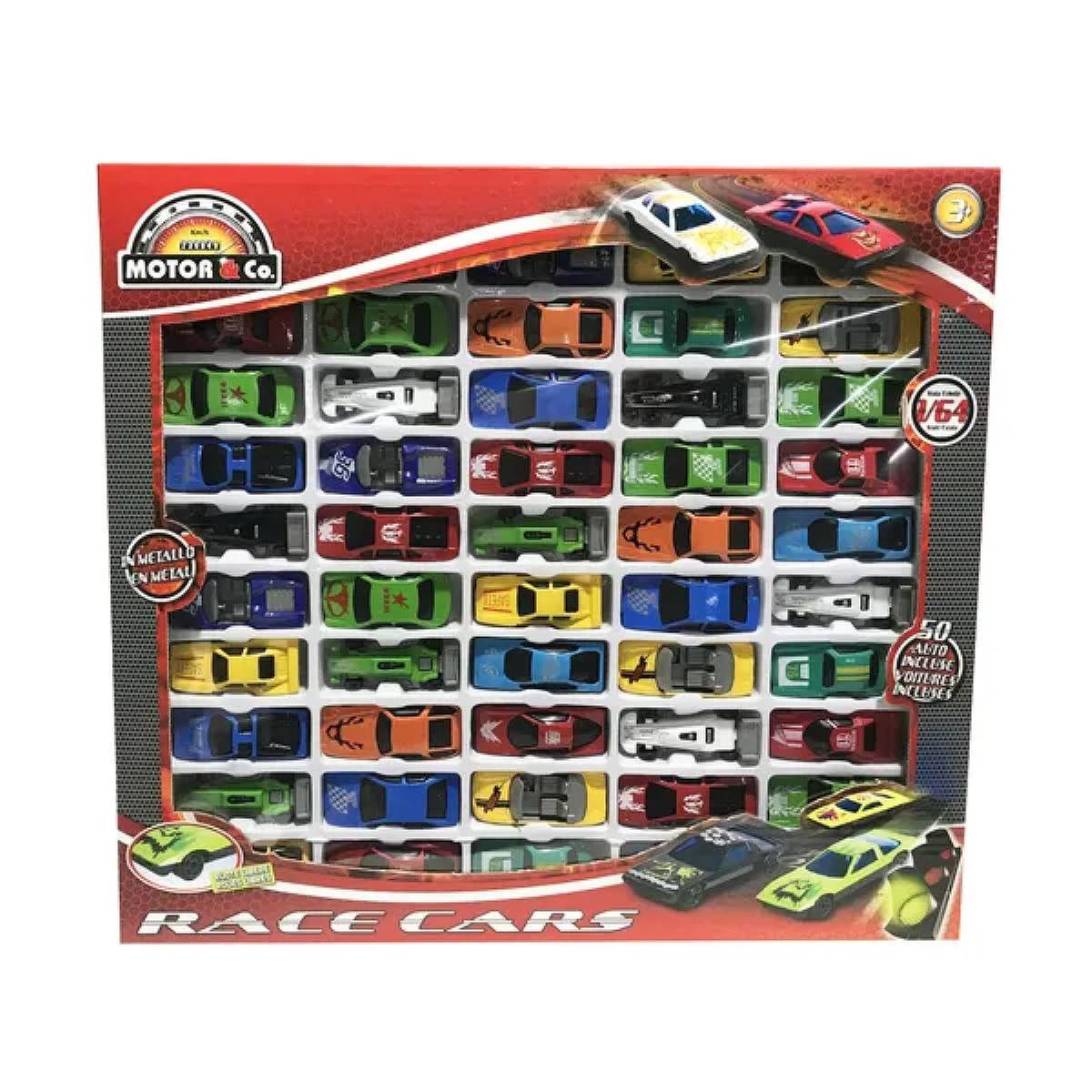 Motor & Co - Pack 50 minicoches de carreras, un pack de 50 minicoches de metal a escala 1:64.

¡Crea tu propia aventura!

Con este pack de Motor & Co podrás imaginar emocionantes carreras.

Este pack estimula la imaginación y la destreza.

¡Diviértete con este pack Motor & Co!

Edad recomendada: +3 años.