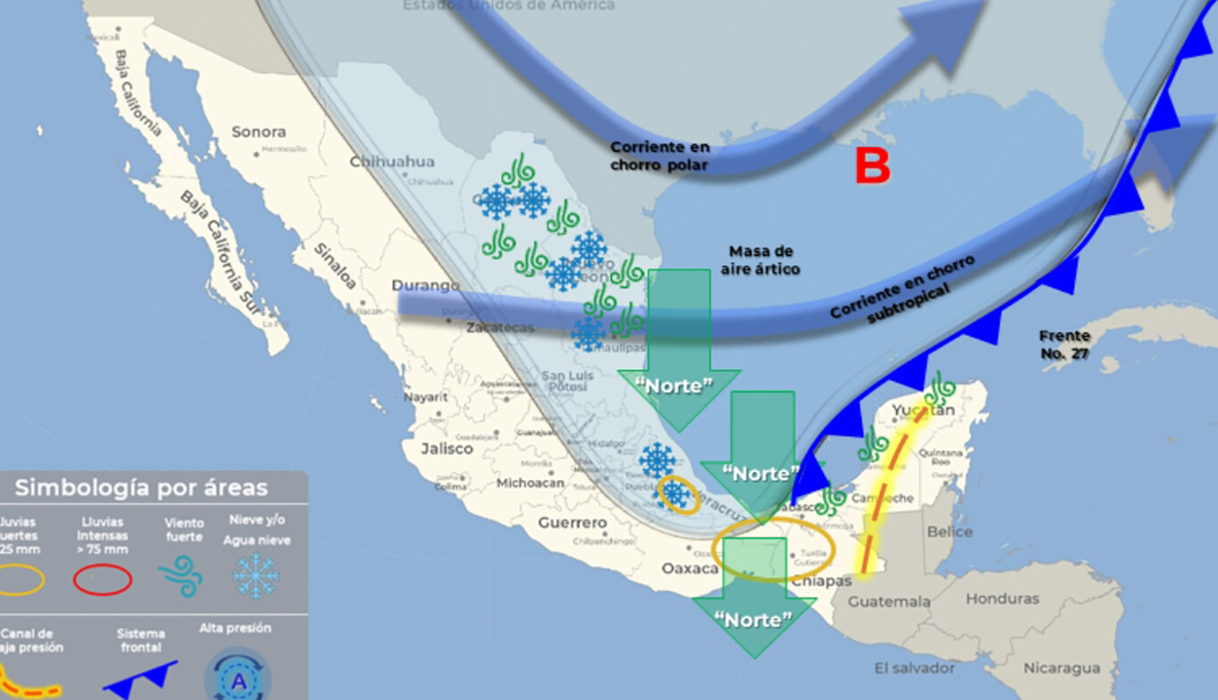 El frente frío 27 ataca a México por todos lados: congela el norte, llegará  al centro y ya provoca olas de cuatro metros en el Golfo