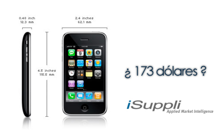 El iPhone 3G tiene un costo para Apple de 173 dólares