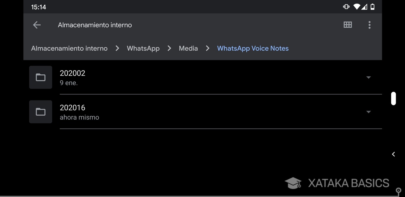 Dónde se guardan los audios de