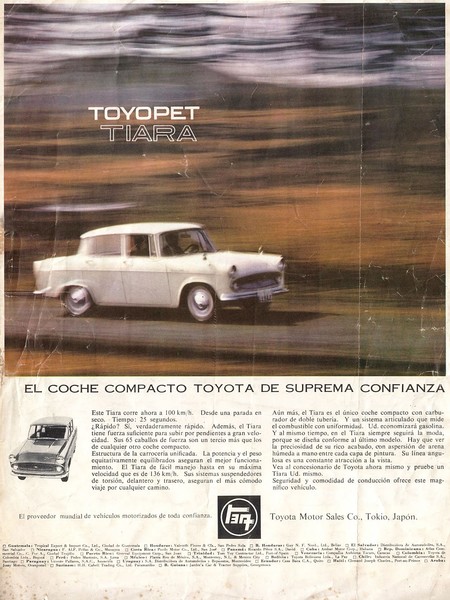 Publicidad Toyotopet Tiara 1963