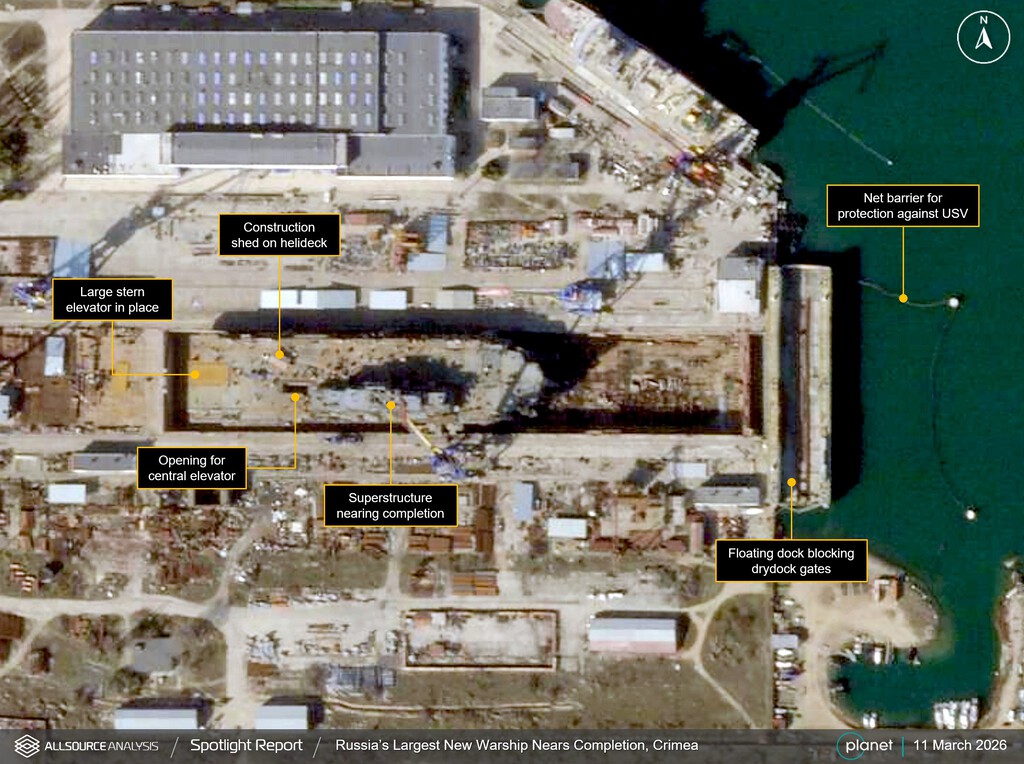 Imágenes satelitales han revelado la ubicación del mayor buque de guerra de Rusia, y eso significa que Ucrania también puede verlo