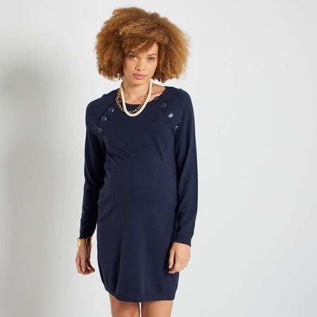 Vestido Tipo Jersey De Premama Azul Premama Yh978 1 Zc1