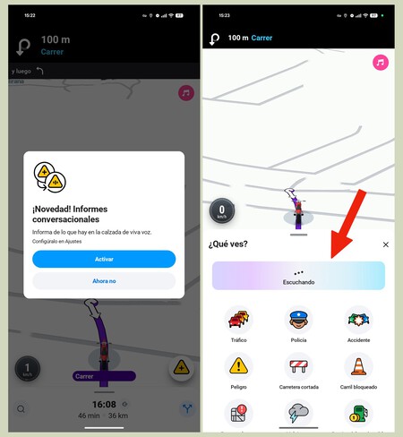 informes conversacionales de Waze