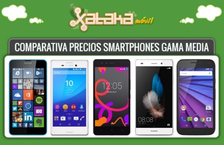 Comparativa precios Moto G, P8 lite, Xperia M4, bq Aquaris M5 y otros gama media a plazos con operadores