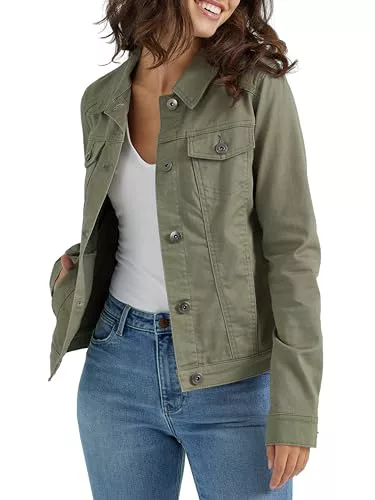 Wrangler Authentics Chaqueta vaquera para mujer, verde oliva, L