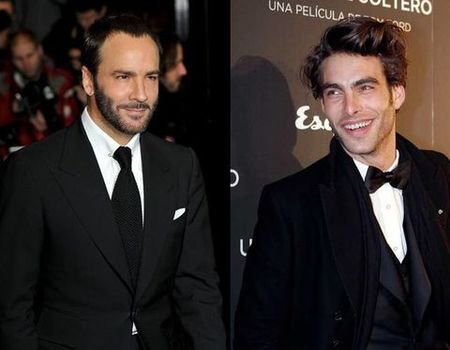 Tom Ford y Jon Kortajarena en el estreno de 'Un hombre soltero', en Madrid
