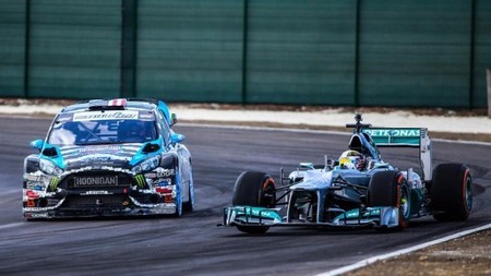 Lewis Hamilton y Ken Block compartieron pista en el Top Gear Festival