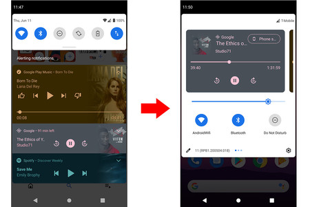 Android 11 puede agrupar todas las notificaciones de reproducción multimedia en un carrusel