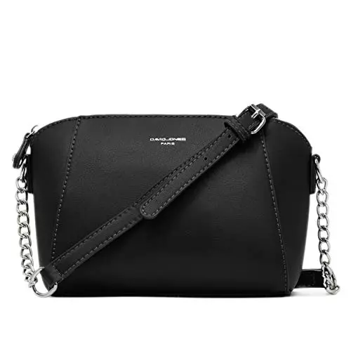 David Jones - Bolso bandolera para mujer, diseño de trapecio con cadena para el hombro de piel sintética – Bolsa cruzada a través de la bolsa de noche, moda de trabajo, compras, elegante a la moda,