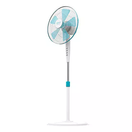 Cecotec Ventilador de Pie EnergySilence 500. 40 W, 5 Aspas de 40 cm de diámetro, Oscilante, 3 Velocidades, Altura Ajustable de 110 a 130 cm, Motor de Cobre, Diseño en Blanco