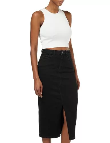 Noos Falda, Black Denim Mujer