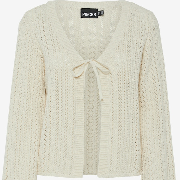 Cárdigan 'PCNuka' PIECES en Ecru