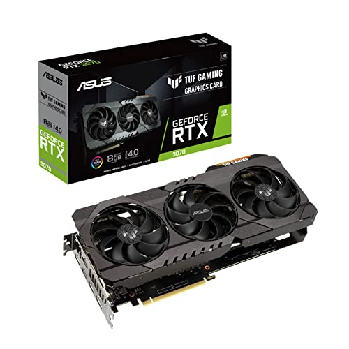 ASUS TUF Gaming NVIDIA GeForce RTX 3070 V2 OC Edition Graphics Card (PCIe 4.0, 8 GB GDDR6, LHR, HDMI 2.1, DP 1.4a, Dual Ball Fan Bearings, Military-Grade Certification, GPU Tweak II), Blanco