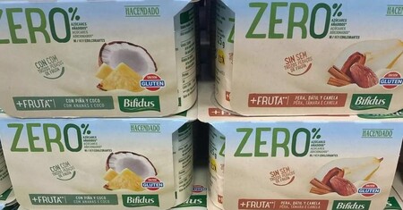 Yogur bifidus zero% con fruta Hacendado de Mercadona. Análisis nutricional.