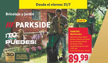 Biotrituradora Electrica 2400 W Parkside Lidl