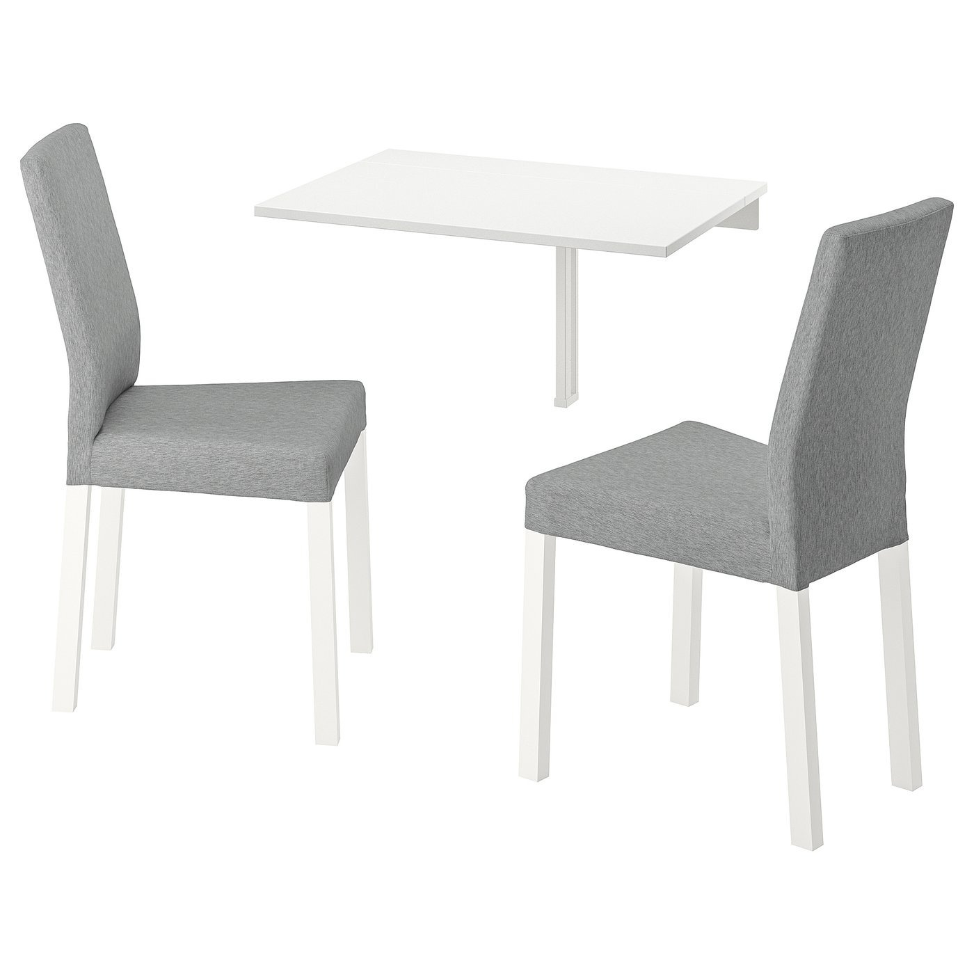 NORBERG / KÄTTIL Mesa y dos sillas, blanco/Knisa gris claro