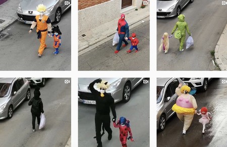 Tirar la basura disfrazados sin repetir modelo: el divertido ritual de un padre y su hija durante la cuarentena