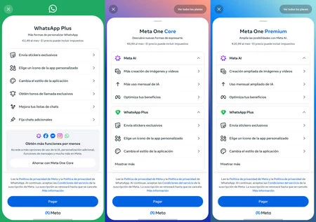 Los tres escalones de suscripción que WhatsApp tiene ahora mismo