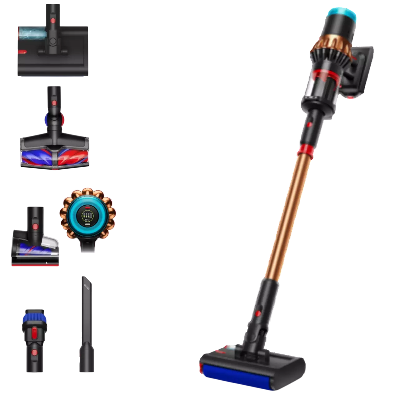 Aspirador escoba - Dyson V16 Piston Animal Submarine™, Friegasuelos, 3en1, Potencia succión 315 AW, Autonomía 70 min, Black/Cooper
