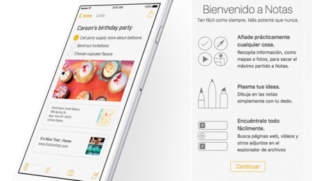 Toma de contacto con la app Notas de iOS 9