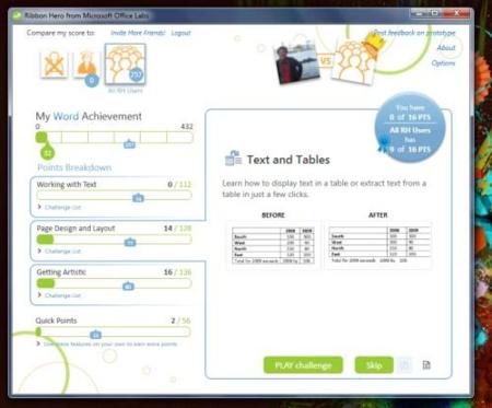 RibbonHero, un juego para aprender a usar la interfaz Ribbon
