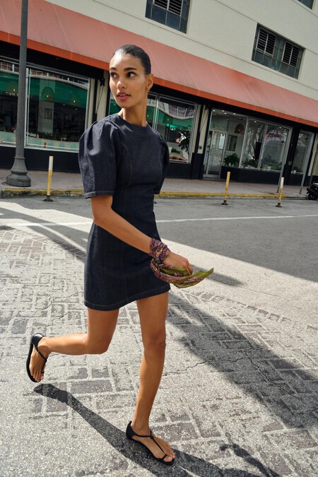 Vestidos Clean Zara Azul Marino