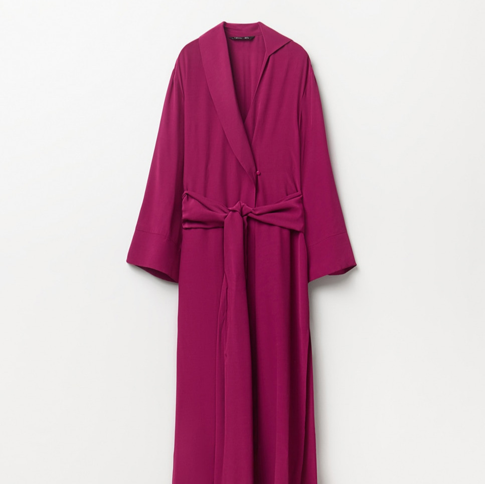 Vestido camisero lazada Morado Sfera