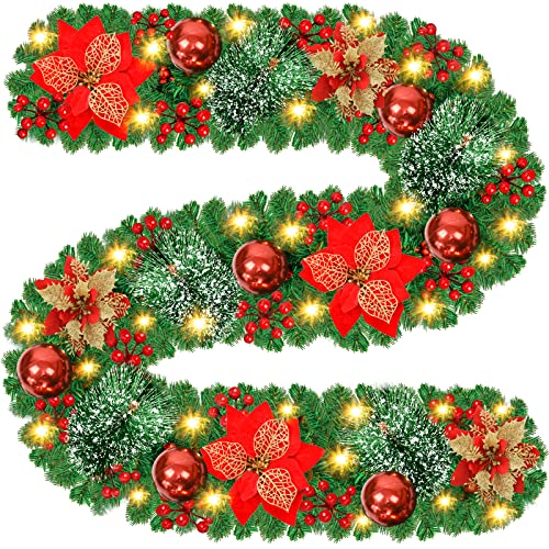 Guirnalda de Navidad, 2,7 Metros Guirnaldas navideñas con Luces LED