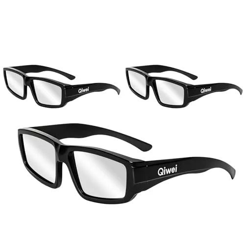 QIWEI Gafas Eclipse Solar Homologadas ISO 12312-2 Montura Plástico Pack 3