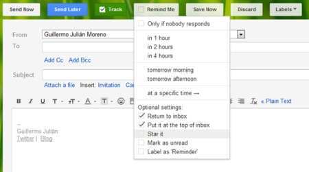 RightInbox: programa, sigue y recuerda correos en Gmail