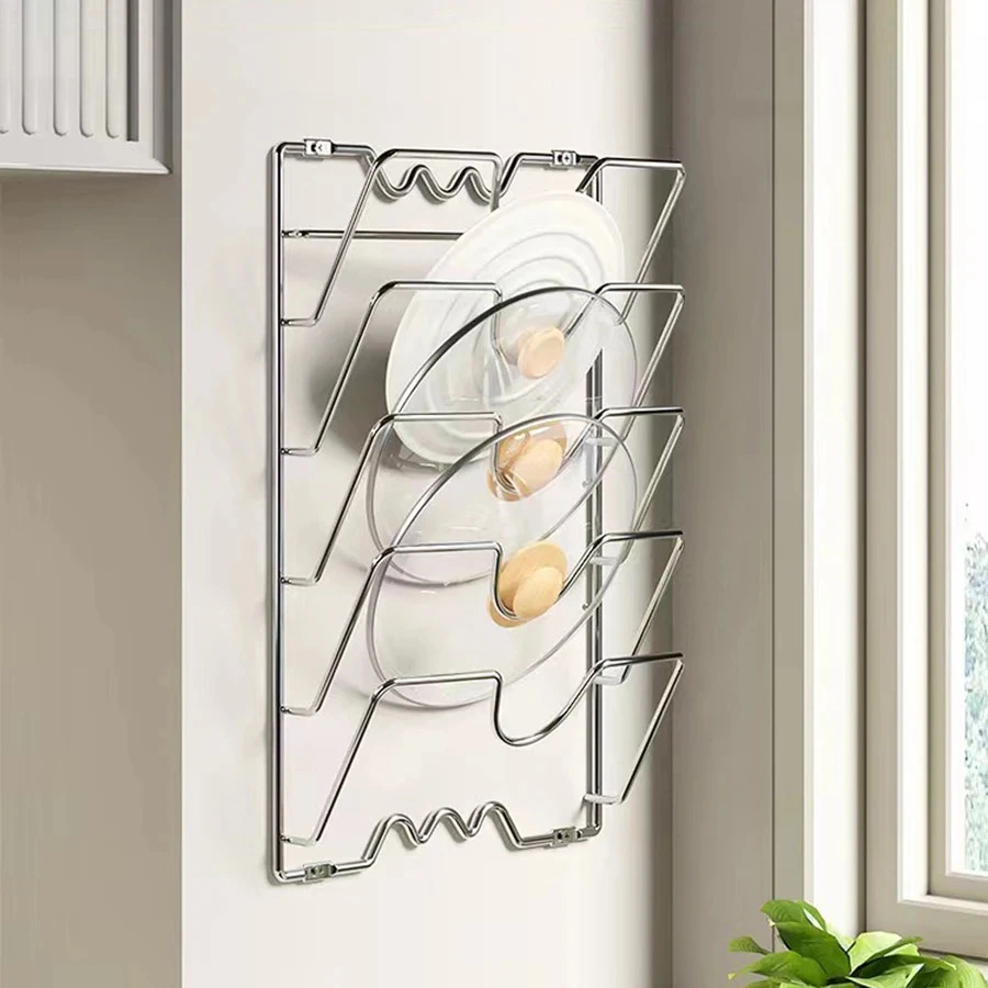 Estante para tapas de ollas de acero inoxidable