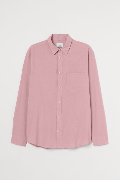 Camisa en lino color rosa