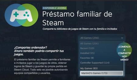 El nuevo préstamo familiar de Steam: comparte tus juegos en casa sin ningún sobrecoste