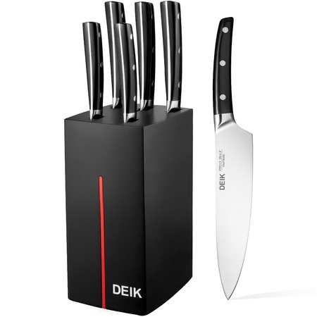 Cupón de descuento de 23 euros en el juego de cuchillos de cocina de 6 piezas Deik: aplicándolo cuesta 29,98 euros en Amazon