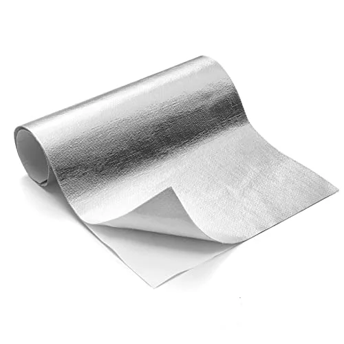 FLASLD Manta térmica aluminizada de calor con respaldo adhesivo de barrera térmica de 30 x 61 cm