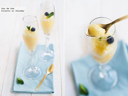 Cócteles de Navidad: sorbete de cava, naranja y limón