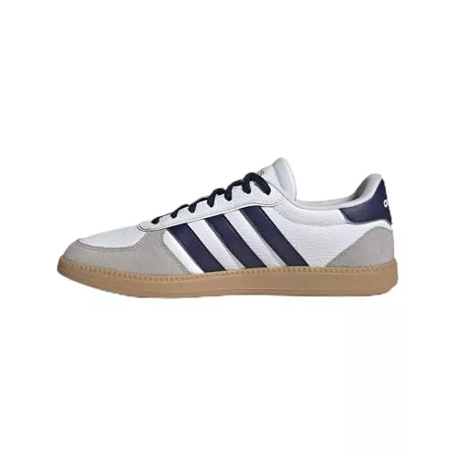 adidas Mujer Breaknet Sleek Shoes, FTWR White/Dark Blue/Gum 3, 39 1/3 EU