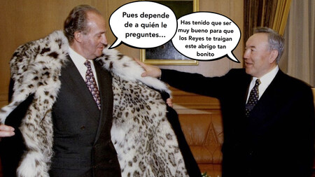 ¿Juan Carlos I de España o Cruella de Vil? El abrigo de pieles ilegal que recibió el Rey Emérito en Kazajistán