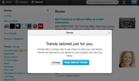 Twitter mostrará los trending topics en función del perfil del usuario