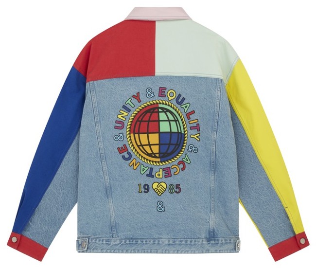 Asos X Glaad Denim Jacket In Colour Block U55 87