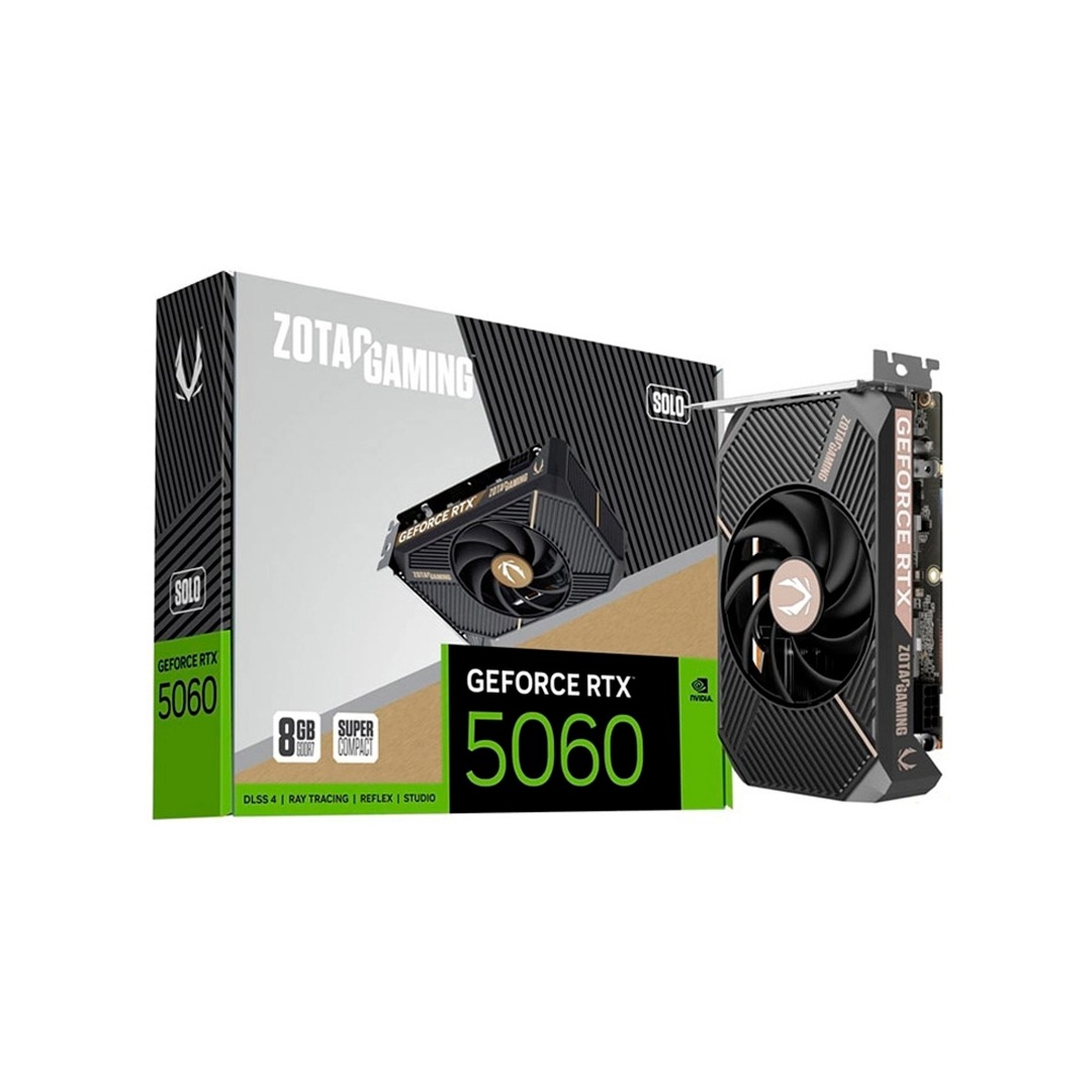 Tarjeta Gráfica ZOTAC GAMING GeForce RTX 5060 SOLO 8GB GDDR7 Reflex 2 RTX AI DLSS4
