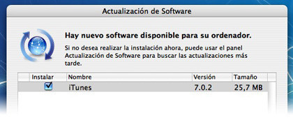 Nueva actualización de iTunes 7.0.2 ya disponible