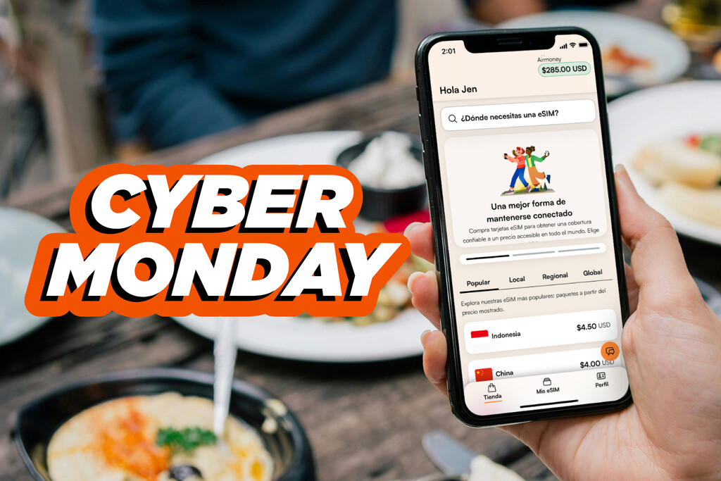 Cyber Monday: cupón de descuento para eSIM Airalo con plan de datos ilimitados  . Noticias en tiempo real