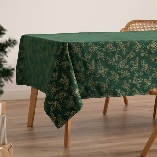 GAMUSI Mantel Navidad Jacquard Hilo Dorado