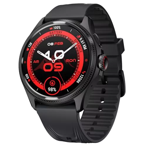 Ticwatch Pro 5 Enduro Black Smartwatch para Hombres 1.43 "Android Wear OS Reloj Inteligente 90 Horas de batería 110+ Modos de Entrenamiento 7/24 Ritmo cardíaco No es Compatible con iPhone/iOS