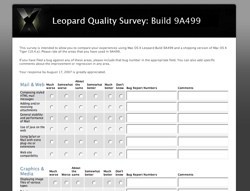 Apple pregunta a los desarrolladores sobre Leopard en una encuesta pública de su web
