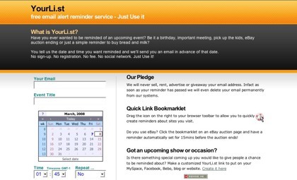 YourLi.st, creando recordatorios personalizados para nuestro correo electrónico